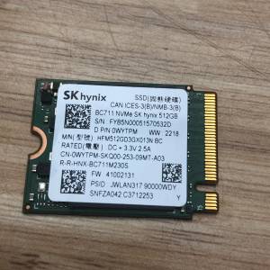 (大量) SK BC711 512GB NVMe SSD (GEN3) (全新DELL機拆出) (有需要可加送 2230轉228...