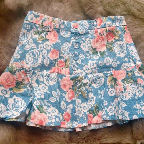 Floral print ruffle skirt
