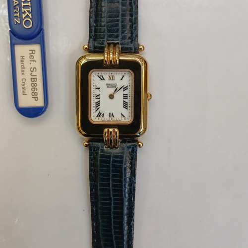 ( 日本制造）Vintage Seiko 1F20 Cartier Tank Style Quartz Leather Band Watch