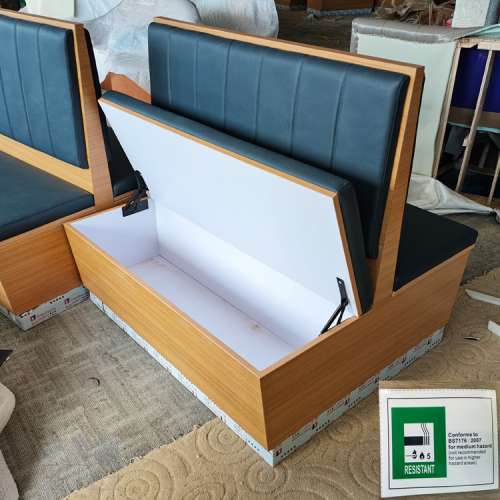 茶餐廳傢私訂造，卡位梳化，儲物箱梳化，香港傢私訂製工廠