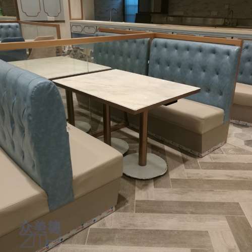 茶餐廳傢私，香港餐廳家具訂製，大理石餐桌，防火膠板餐桌