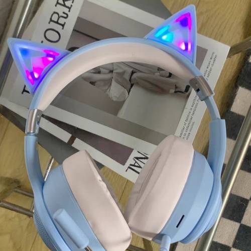 兒童猫耳朵戴式藍牙耳機