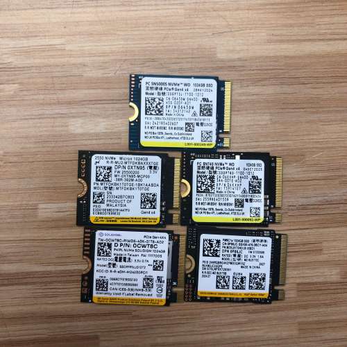 (大量) 1TB NVMe SSD (2230) (GEN4) (全新DELL機拆出) (有需要可加送 2230轉2280支架)