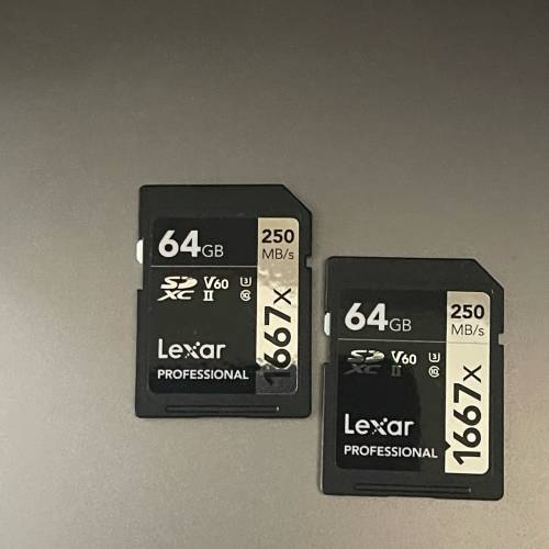 Lexar Professional 1667X UHS II U3 SDXC  64GB x2張