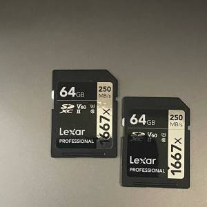 Lexar Professional 1667X UHS II U3 SDXC  64GB x2張
