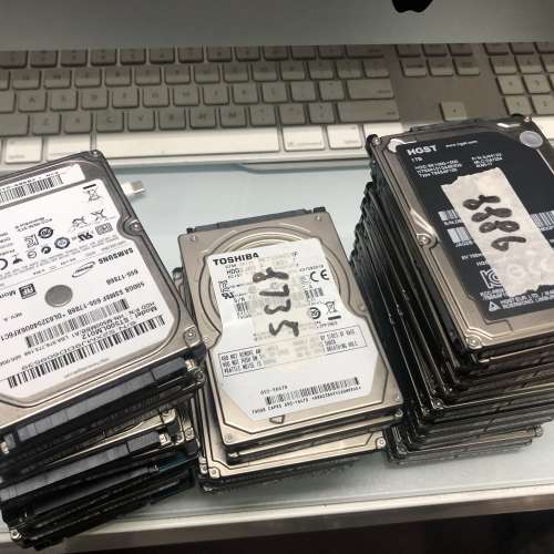 大量全正常1TB 2.5吋 HDD 全部低於使用5000小時