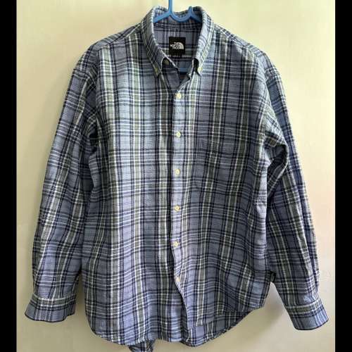 新淨：THE North Face MEN’S Blue Shirt 藍格仔恤衫 Size L