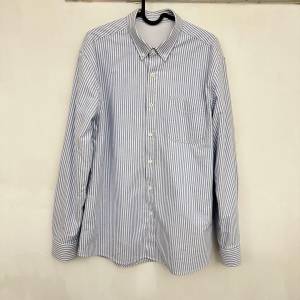 100%全新︰男裝藍白直條（Fleece內里，衫袖都有）恤衫 Size M~L - 夠哂保暖！