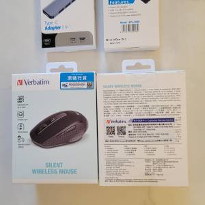 Verbatim Wireless Mouse  &  USB-C 5 in 1 Adapter