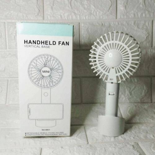 全新行貨勁大風Mini Handheld Fan USB 充電4&rdquo;手提風扇+手機座 白色