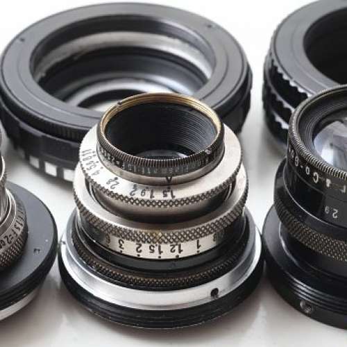 Hugo Meyer 電影鏡兩支  Plasmat 2cm 1.5 (改富士)   Trioplan 7.5cm f2.9 (改Nikon)