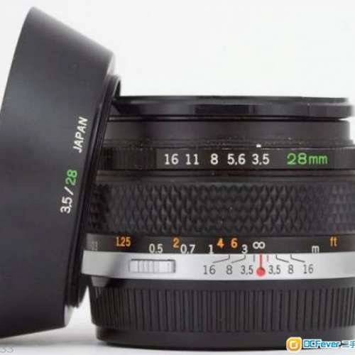 Olympus OM-System G.Zuiko Auto-W 28mm 專用 金屬螺絲遮光罩 (接近全新)