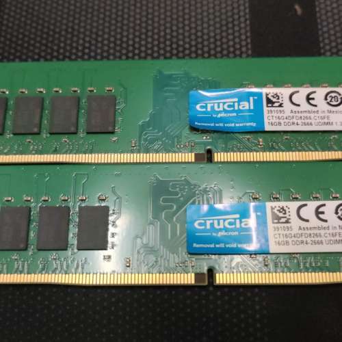 Crucial  DDR4 DRAM 2666 32GB (2x16GB) Desktop Ram