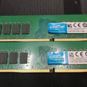 Crucial  DDR4 DRAM 2666 32GB (2x16GB) Desktop Ram