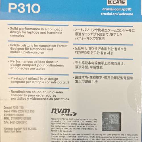 Crucial PCIe Gen4 NVMe 2230 M.2 SSD 1TB