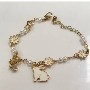 diy 自家制 蝴蝶 花花 珍珠 可愛 兔仔手鏈 cute rabbit flower butterfly bracelet