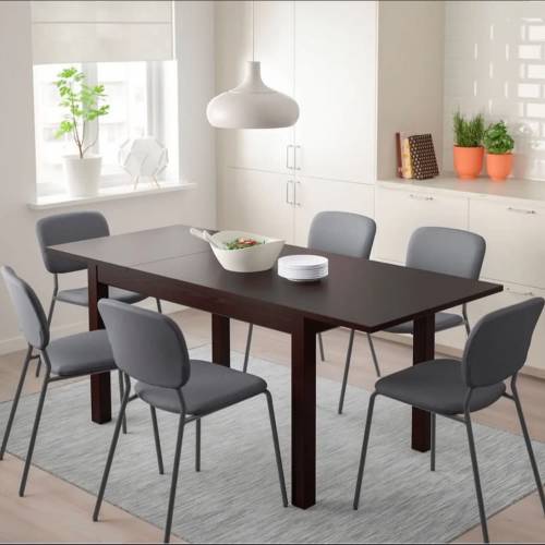 IKEA 伸縮餐檯 LANEBERG extendable table, brown, 130/190x80 cm