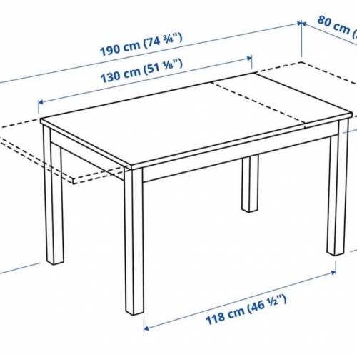 IKEA 伸縮餐檯 LANEBERG extendable table, brown, 130/190x80 cm