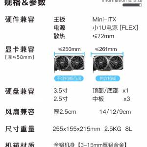 AKLLA A2 鋁合金 ITX / 益衡 600W 80 plus platinum 電源 可 2060 2070 3060 3070 ...