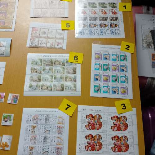 澳門郵票，小型張，有出世紙的票等等