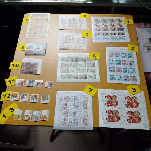 澳門郵票，小型張，有出世紙的票等等