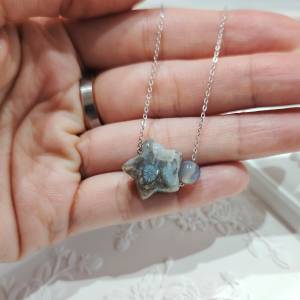 純銀星星珊瑚玉化石頸鍊(C款) Star Shaped Fossil Coral Bead Necklace (Style C)