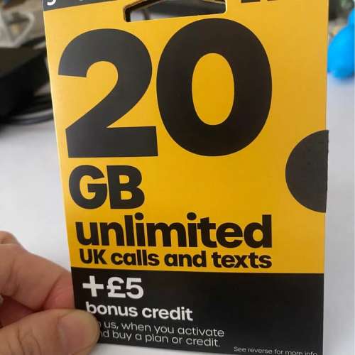 英國電訊商Giffgaff sim卡