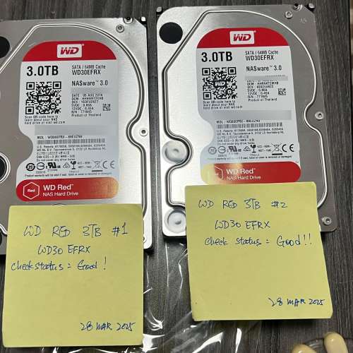 升級轉售 - WD RED NAS 3TB SATA HDD 兩隻