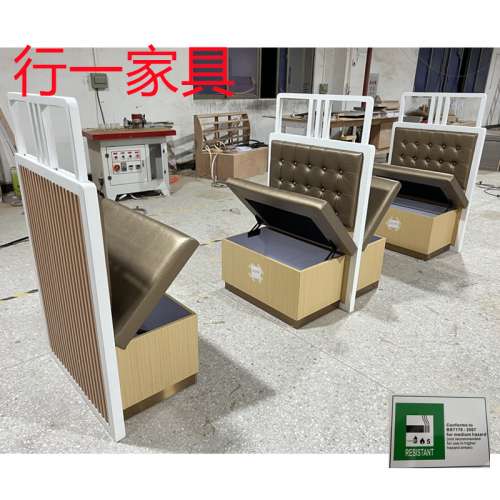 防火皮储物卡位梳化，坐垫可以打开储物卡位梳化订造，带隔断卡位梳化一手厂家定制