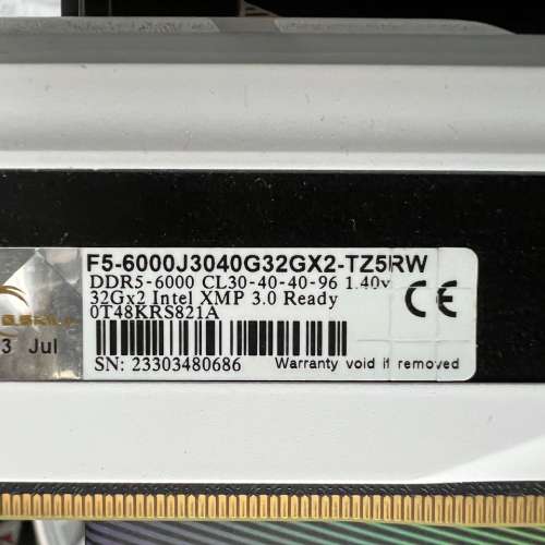 GSKILL Trident Z5 (32G x 2)64GB RGB DDR5-6000 CL30 White