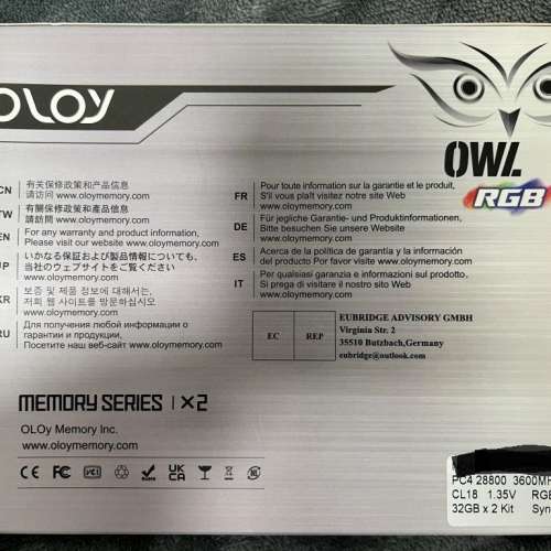 OLOy DDR4 RAM 64GB (2x32GB) 3600