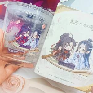 古茗×魔道祖師動畫 聯動 玻璃杯 正品 魏無羨藍忘機 2024年11月 絕版
