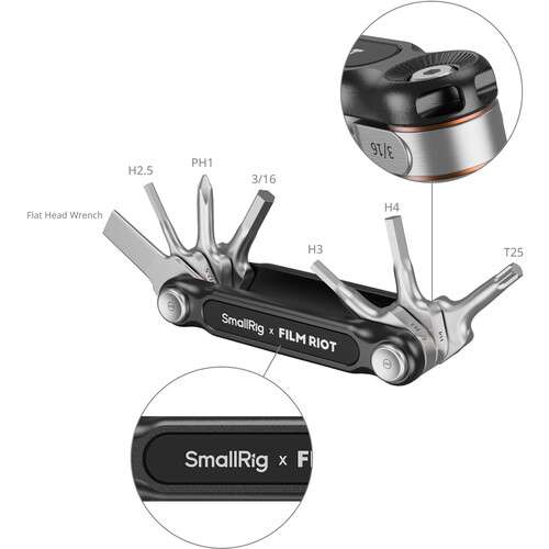 SmallRig x FILM RIOT 7-in-1 Folding Wrench Set (Black) - 4374