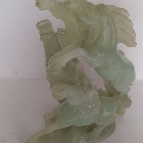 清理存貨減價出售歡迎洽商。7吋新山玉4駿馬擺件，四面全立體雕刻， 重約一公斤， ...