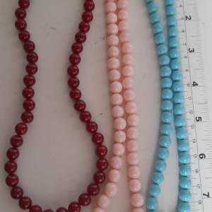 清理存貨買一送二。一手三條貝殼珠shell pearl頸鏈8mm16寸，原價每條180元，現買一...