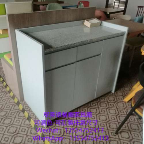 火板收銀台訂造,茶水櫃訂做長條櫃子訂做,防火板茶水櫃訂製,木紋膠板碗碟櫃訂做,靠墻...