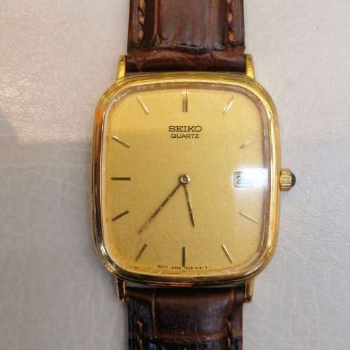 Rarest Vintage Seiko Ultra-Slim Cartier Style Quartz Watch with Leather Strap