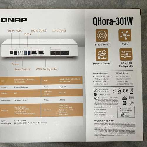 QNAP QHora-301W Wifi 6 10gb Router