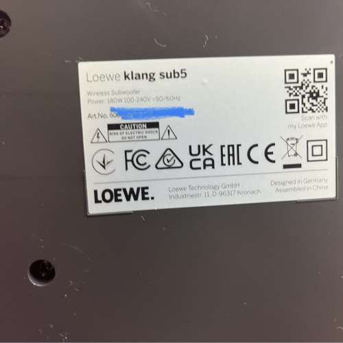 徳國  Loewe klang bar5 mr & klang sub5 5.1.2藍牙回音壁低音炮一套 全正常 可以...