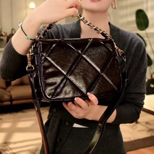 Mandy Kareny菱格真皮手提單肩包（正品）