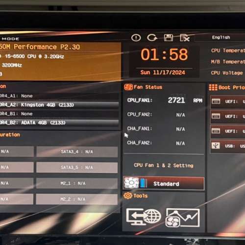 二手 Asrock B250M Performance B250 DDR4 LGA1151 MATX MB