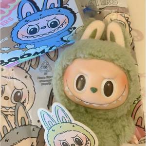 Labubu 心動 馬卡龍 青提 果果 毛絨 公仔 玩具 連盒 有盒 有卡