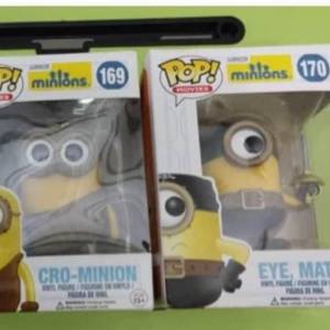 全新minions 小黃人壞蛋掌門人funko pop 車內模型野人大眼仔new eye matie  cro mi...