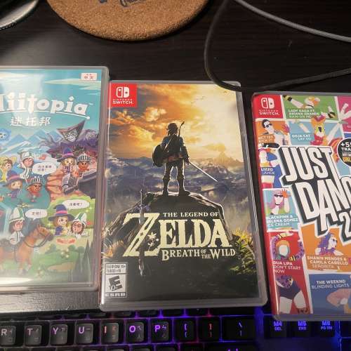 NINTENDO SWITCH GAME, [ZELDA 薩爾達 曠野之息] & [JUST DANCE 2021] & [MIITOPIA...