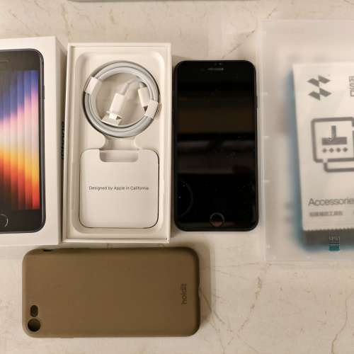 Apple iPhone SE3 128G 黑色 無花接近全新！