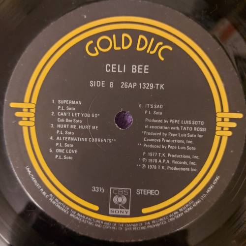 💥黑膠唱片💥Celi Bee - Gold Disc (1978 Hong Kong)