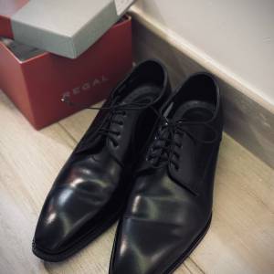 [原1500]Regal日本原廠德比鞋黑色皮鞋24EL-BL Dress Shoe