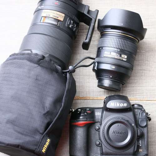 Nikon 300mm f2.8 VR I,Nikon 24-120mm f4 VR,Nikon D3s全套不散賣90%new ,total$1...