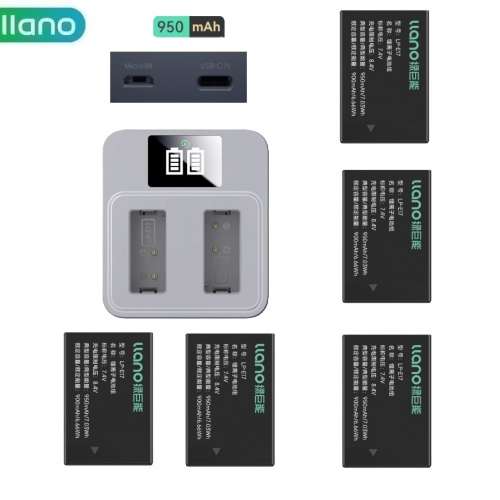 LLANO LP-E17 Lithium-Ion Battery Pack With LCD Display Dual PQ / QC3.0 Charger