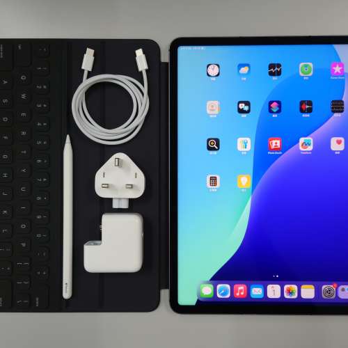 Apple iPad pro gen5 12.9' wifi+5G(*2TB*)連pencil 2及Smart Keyboard Folio(全套9...